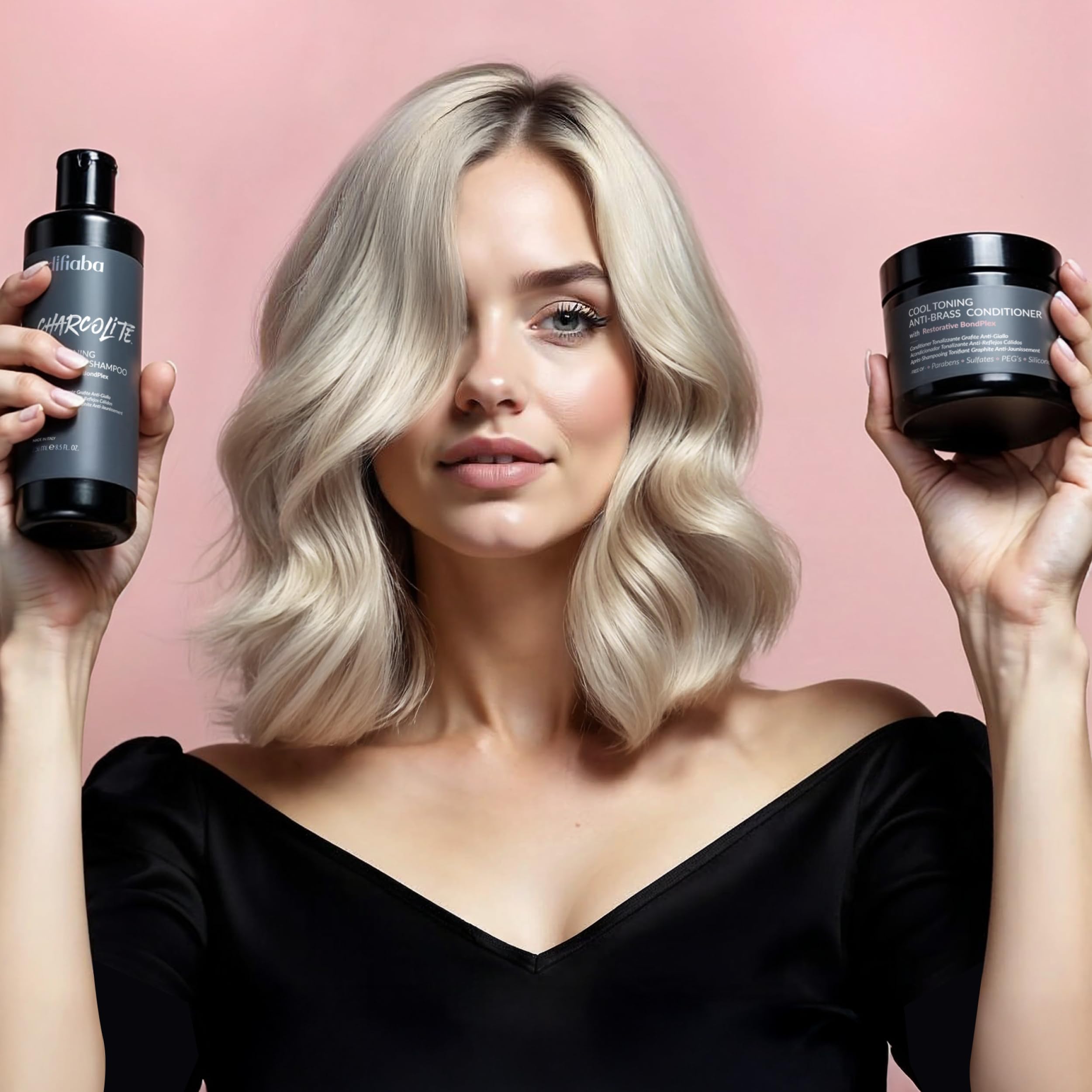 Charcolite Blonde Conditioner with Restorative BondPlex – Anti-Brass Cool Tone for Color-Treated Hair 8.5 fl oz