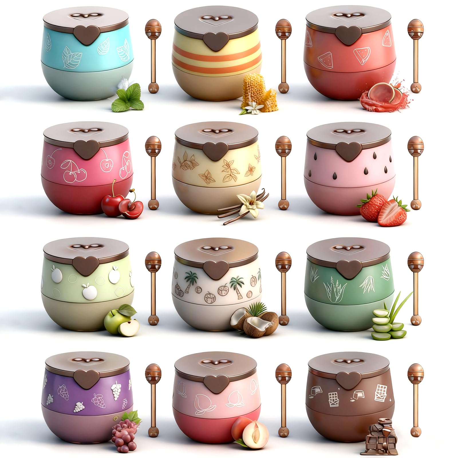 Charm Kiss Bee Lip Balm Lip Mask Honey Pot – 12 Flavors, Propolis & Vitamin E