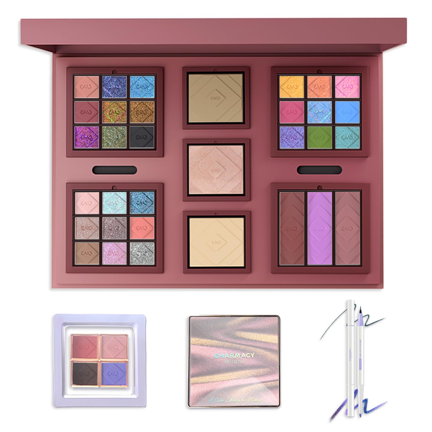 CHARMACY Chameleon All-in-One Palette – 33 Magnetic Mulrichrome Shades for Eyes, Cheeks, and Contours