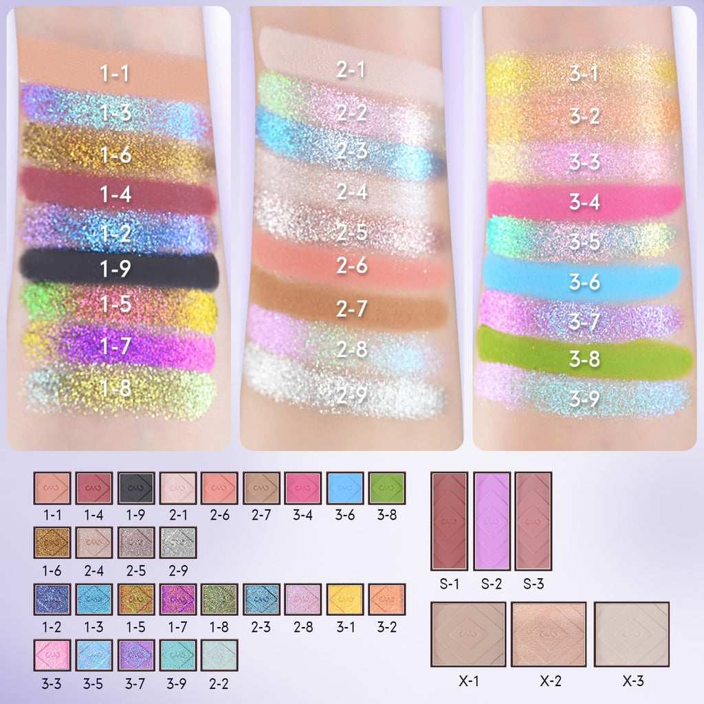 CHARMACY Chameleon All-in-One Palette – 33 Magnetic Mulrichrome Shades for Eyes, Cheeks, and Contours