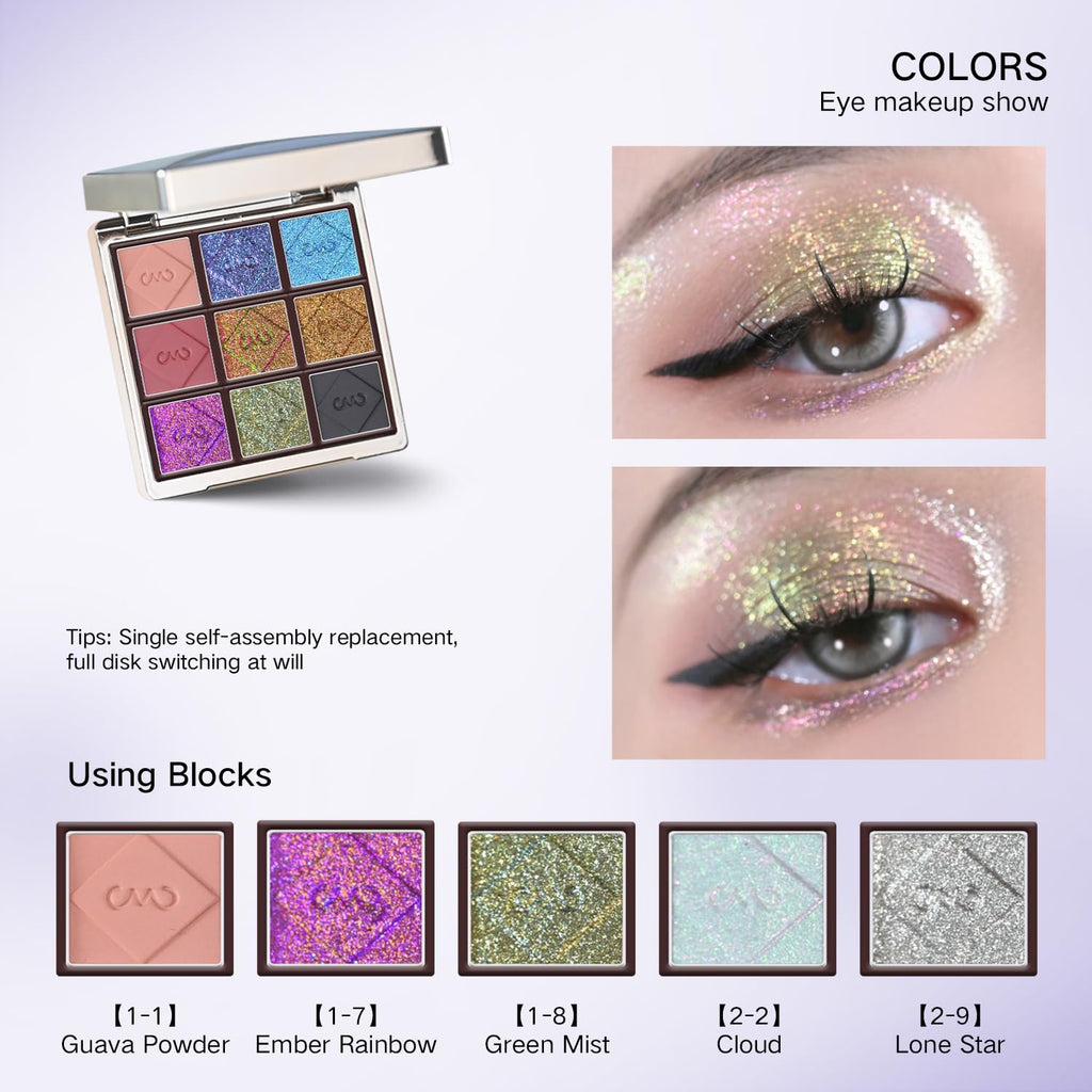 CHARMACY Chameleon All-in-One Palette – 33 Magnetic Mulrichrome Shades for Eyes, Cheeks, and Contours