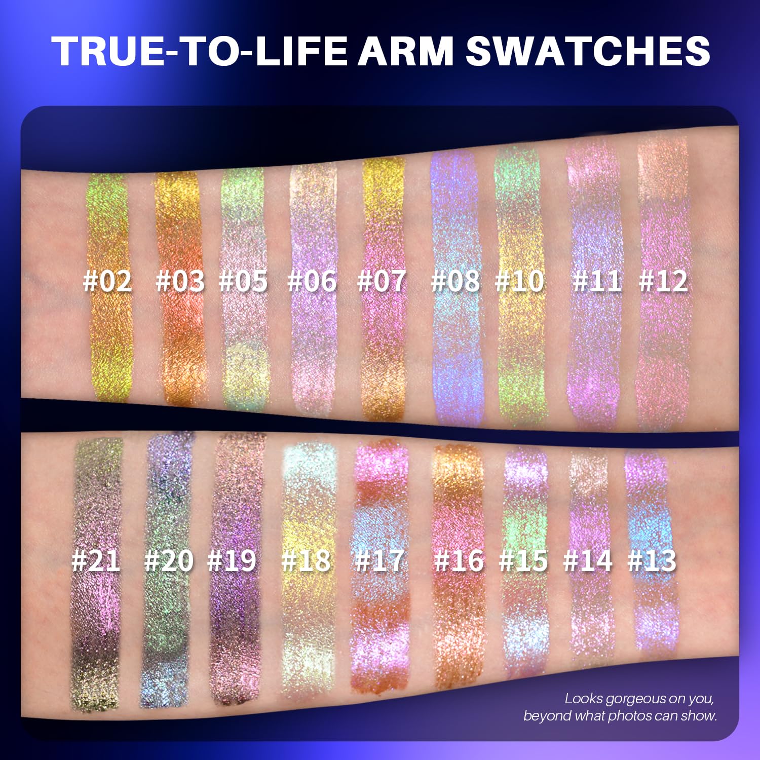 CHARMACY Liquid Duochrome Eyeshadow – Multichrome Finish, Quick-Drying Glitter, 1.6g (#21)