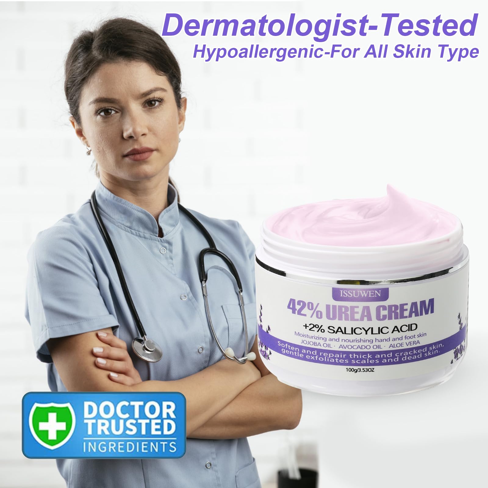 Charmonic Urea Cream 42% + 2% Salicylic Acid – Lavender Foot Cream (2 Pack)