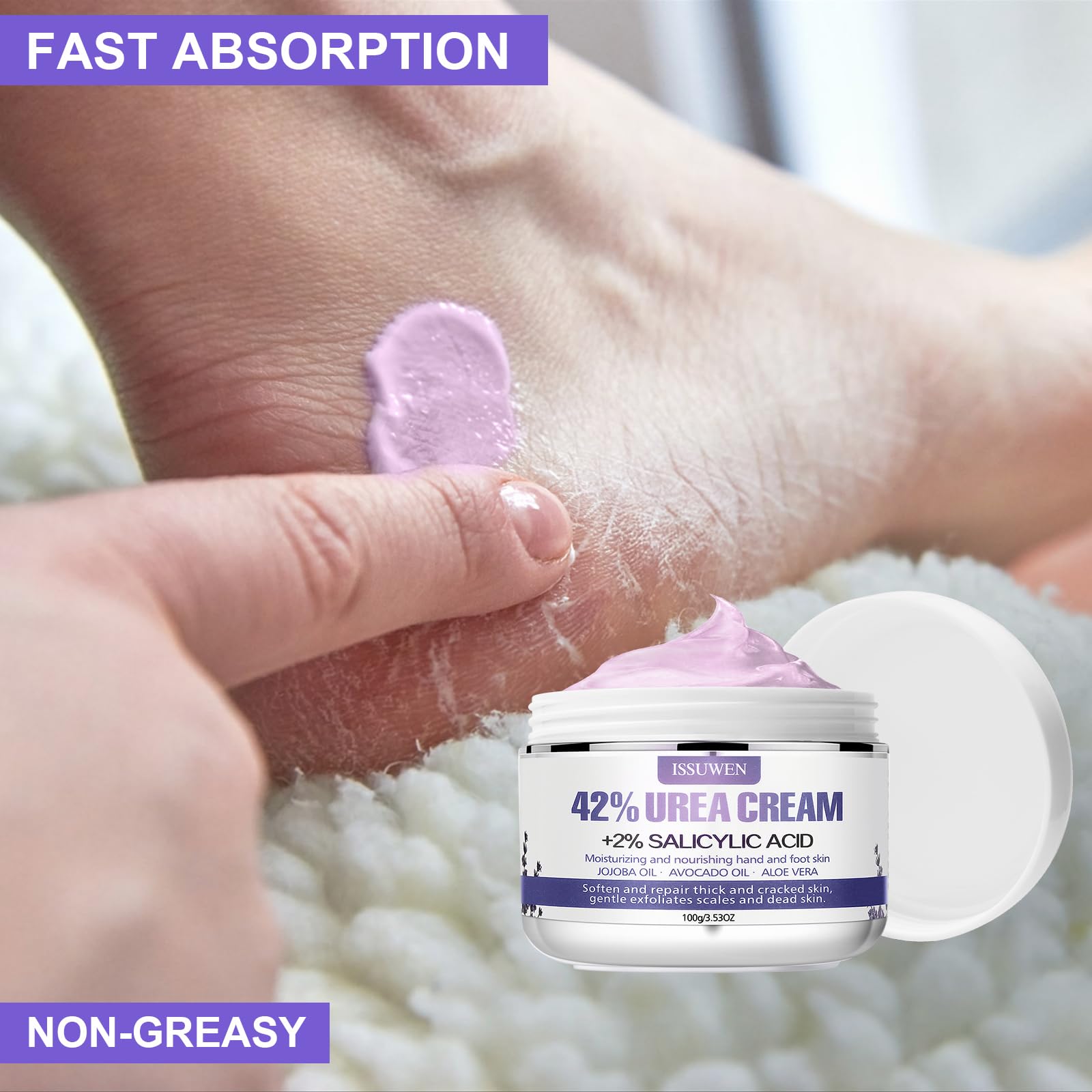 Charmonic Urea Cream 42% + 2% Salicylic Acid – Lavender Foot Cream (2 Pack)