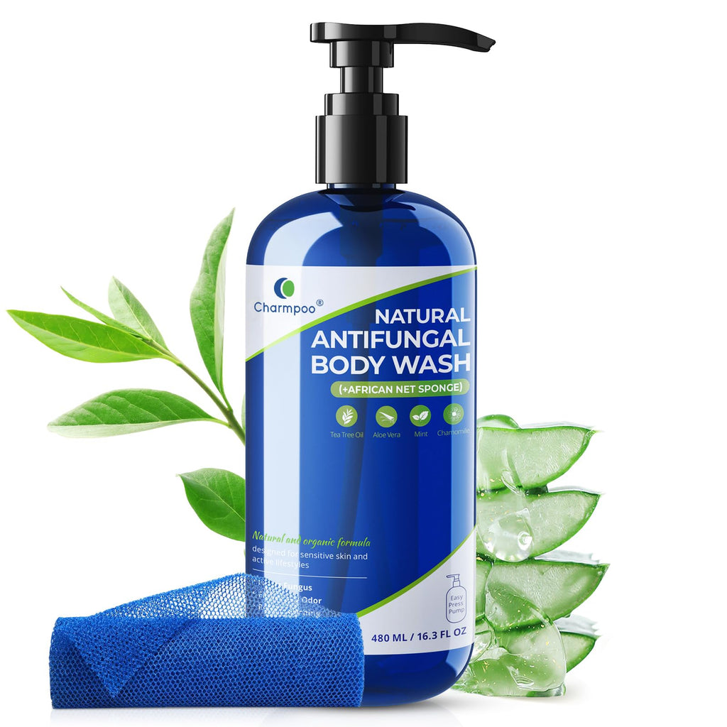 CHARMPOO Natural Antifungal Body Wash with Tea Tree Oil — 16.3 fl oz
