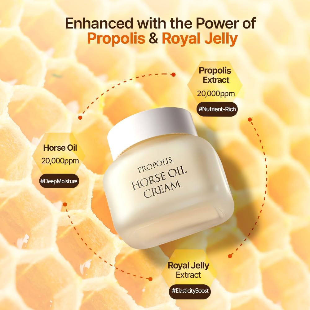 CHARMZONE Propolis Horse Oil Cream 50ml – Intense Moisture & Elasticity for Dry, Sensitive Skin