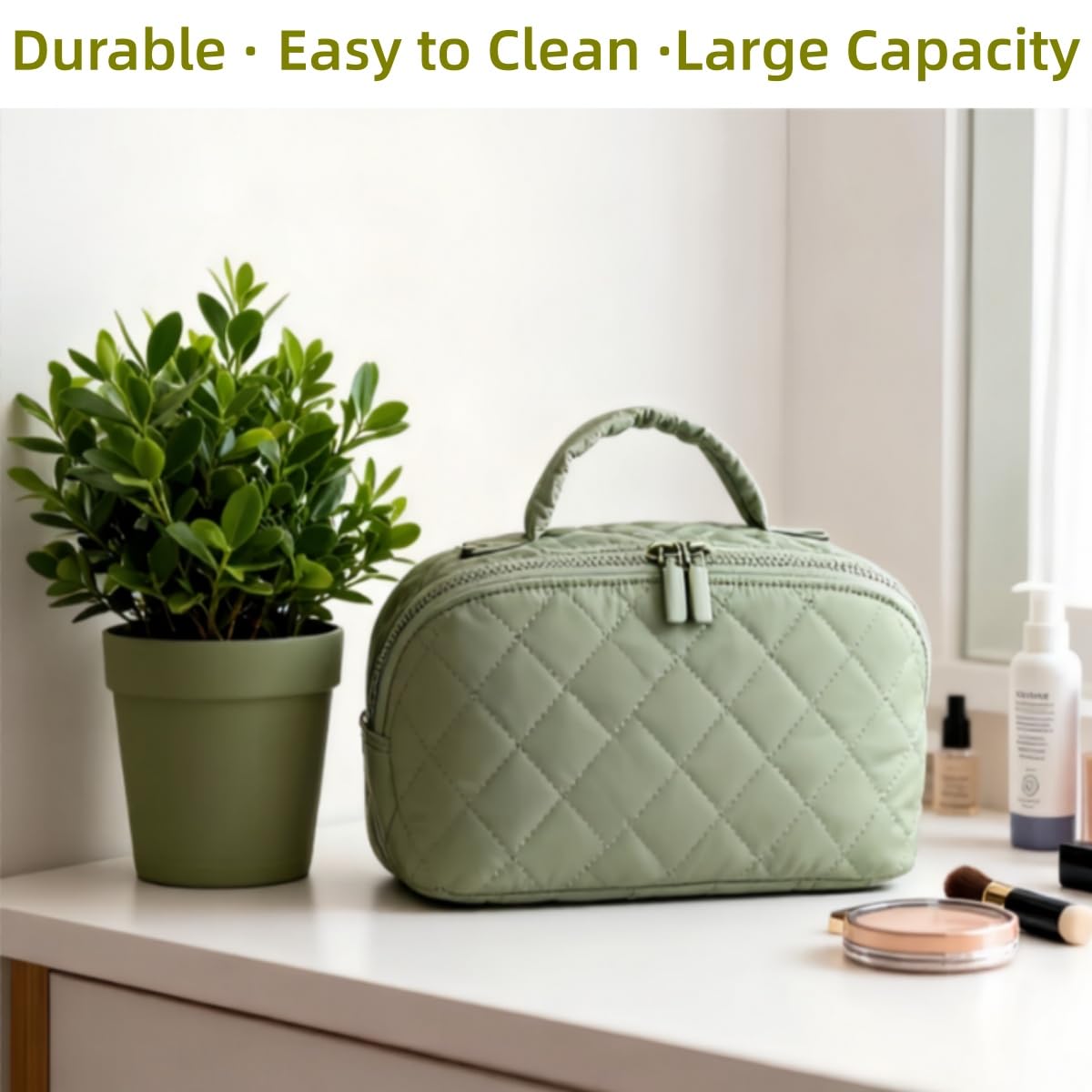 Chasefun Petition Makeup Bag for Women – Wide-Open Lay-Flat Cosmetic Case, Travel-Ready & Waterproof