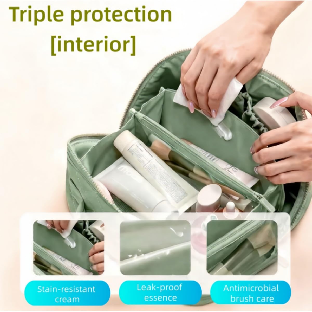Chasefun Petition Makeup Bag for Women – Wide-Open Lay-Flat Cosmetic Case, Travel-Ready & Waterproof