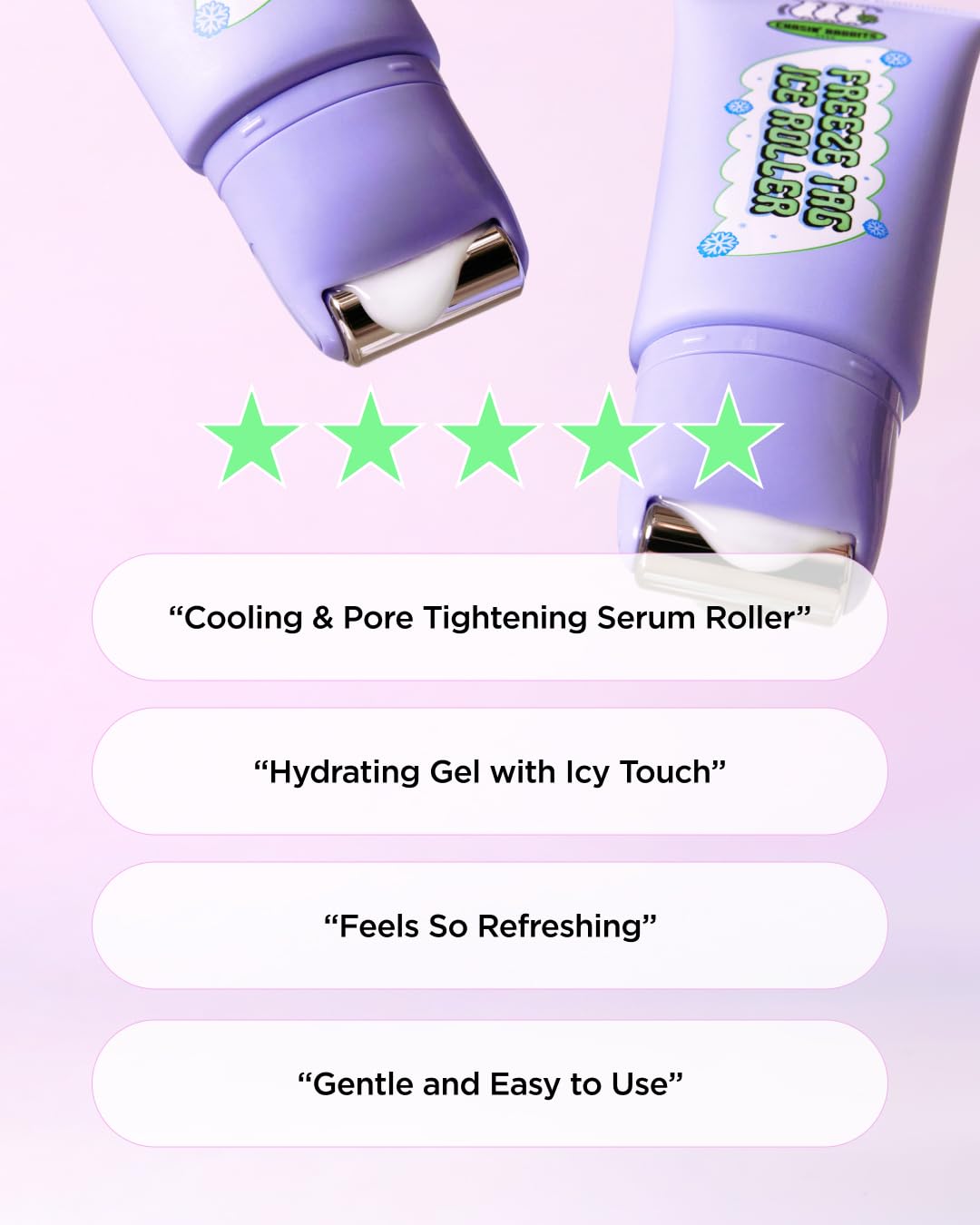 CHASIN' RABBITS Freeze Tag Ice Roller – Cold Face Roller for Pore Tightening & Firming