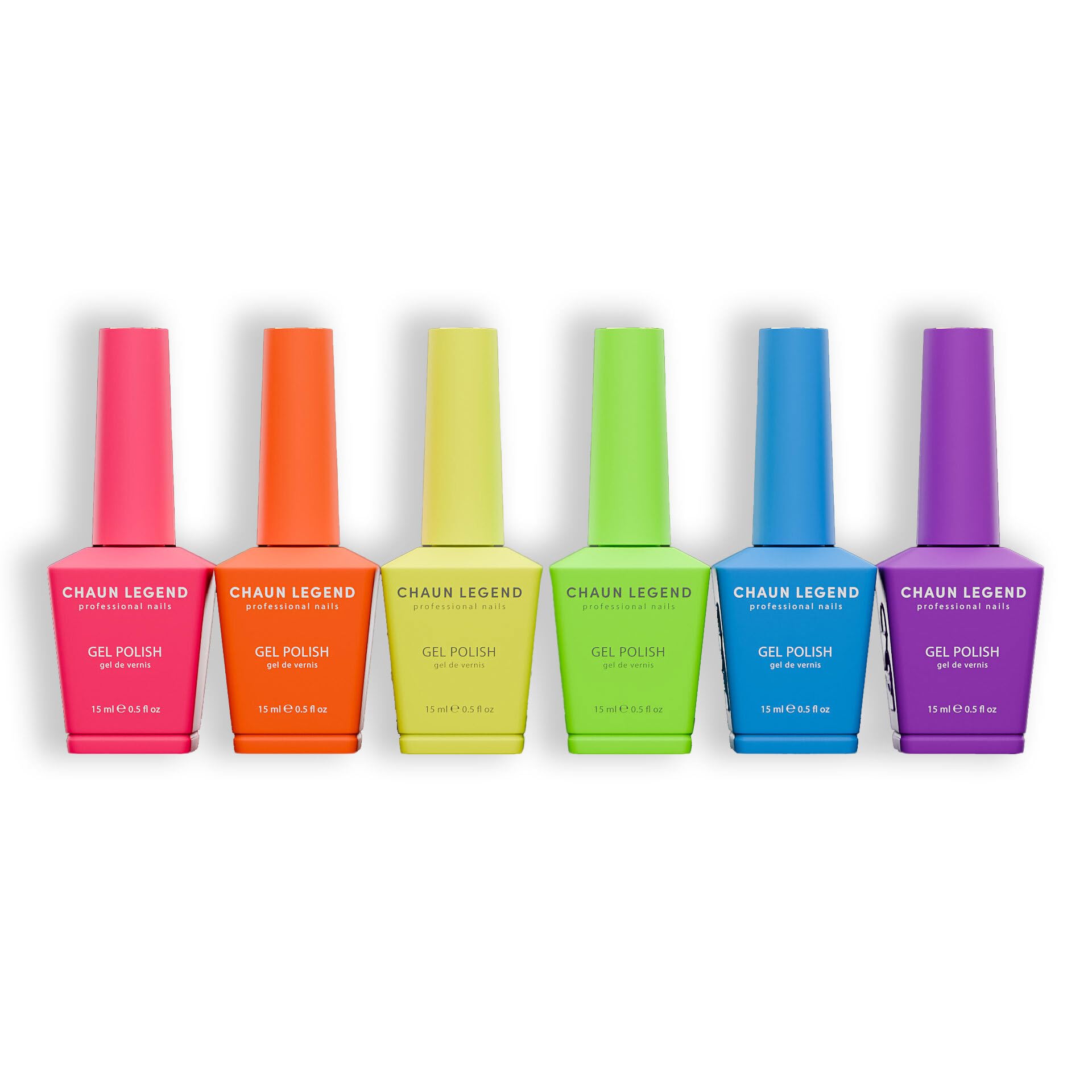Chaun Legend Brightest Neons UV LED Gel Nail Polish – 6-Piece Neon Set