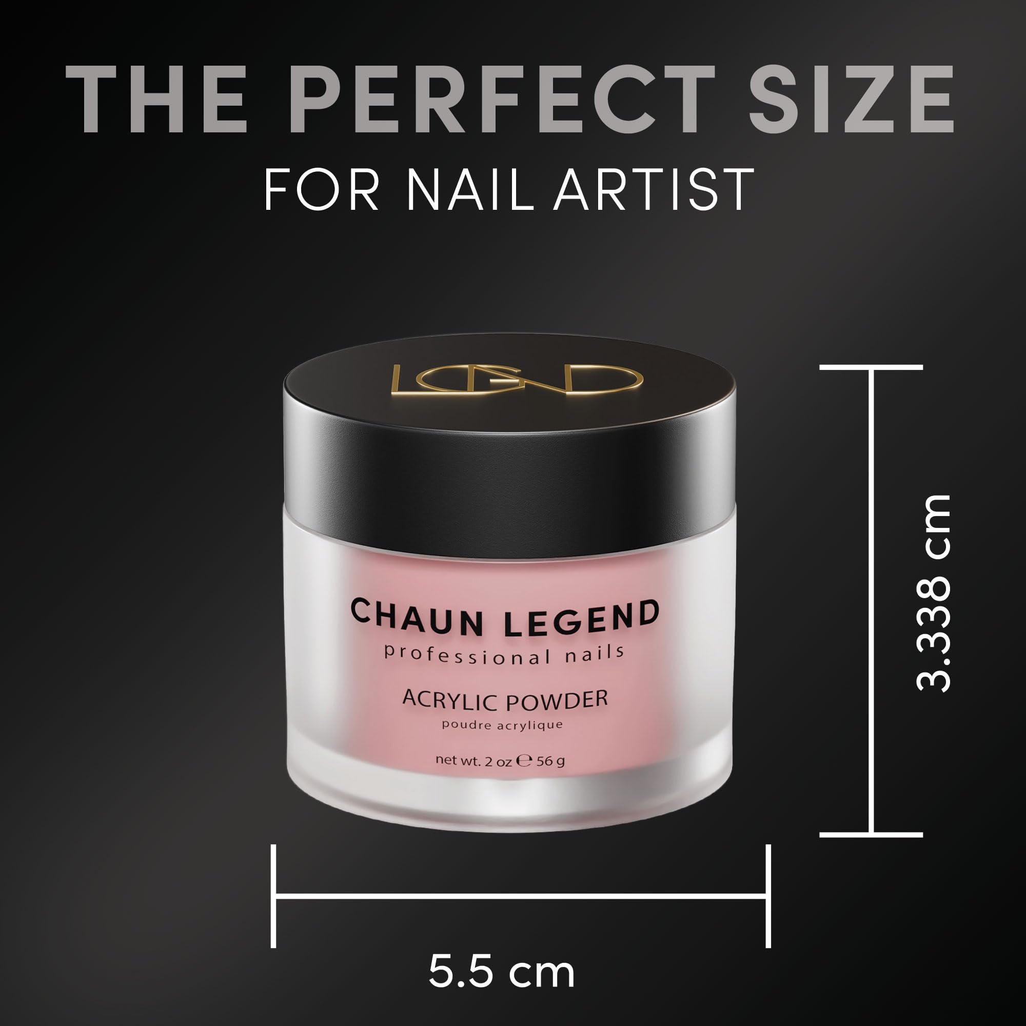 Chaun Legend Acrylic Powder 2 Oz – Long-Lasting, Bubble-Free, Self-Leveling for Salon-Quality Manicures (Runway)