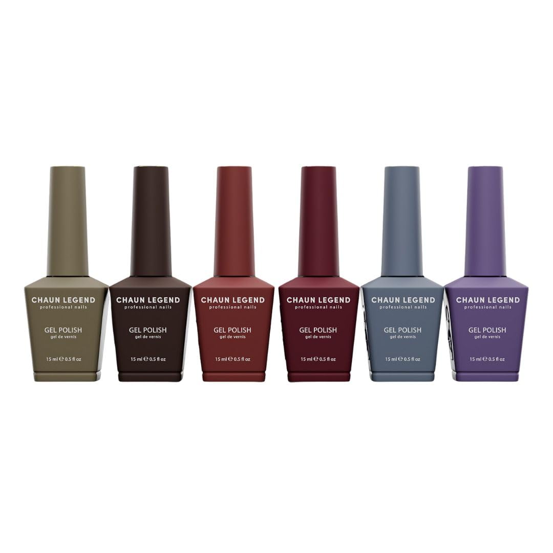 Chaun Legend UV LED Gel Nail Polish Collection – Earthy Faves (Set of 6) | Chaun Legend Professional Nails