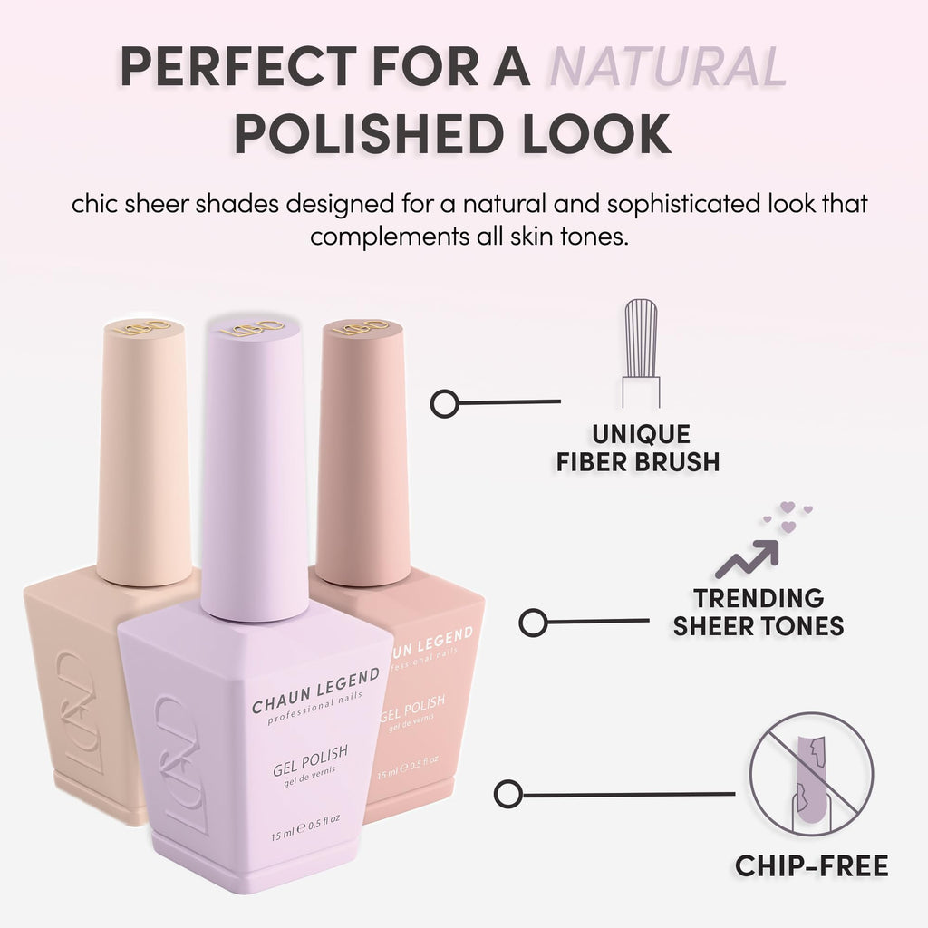 Chaun Legend Gel Nail Polish 0.5 Ounce | Sheer Tones | Hush Little Blush LG5099