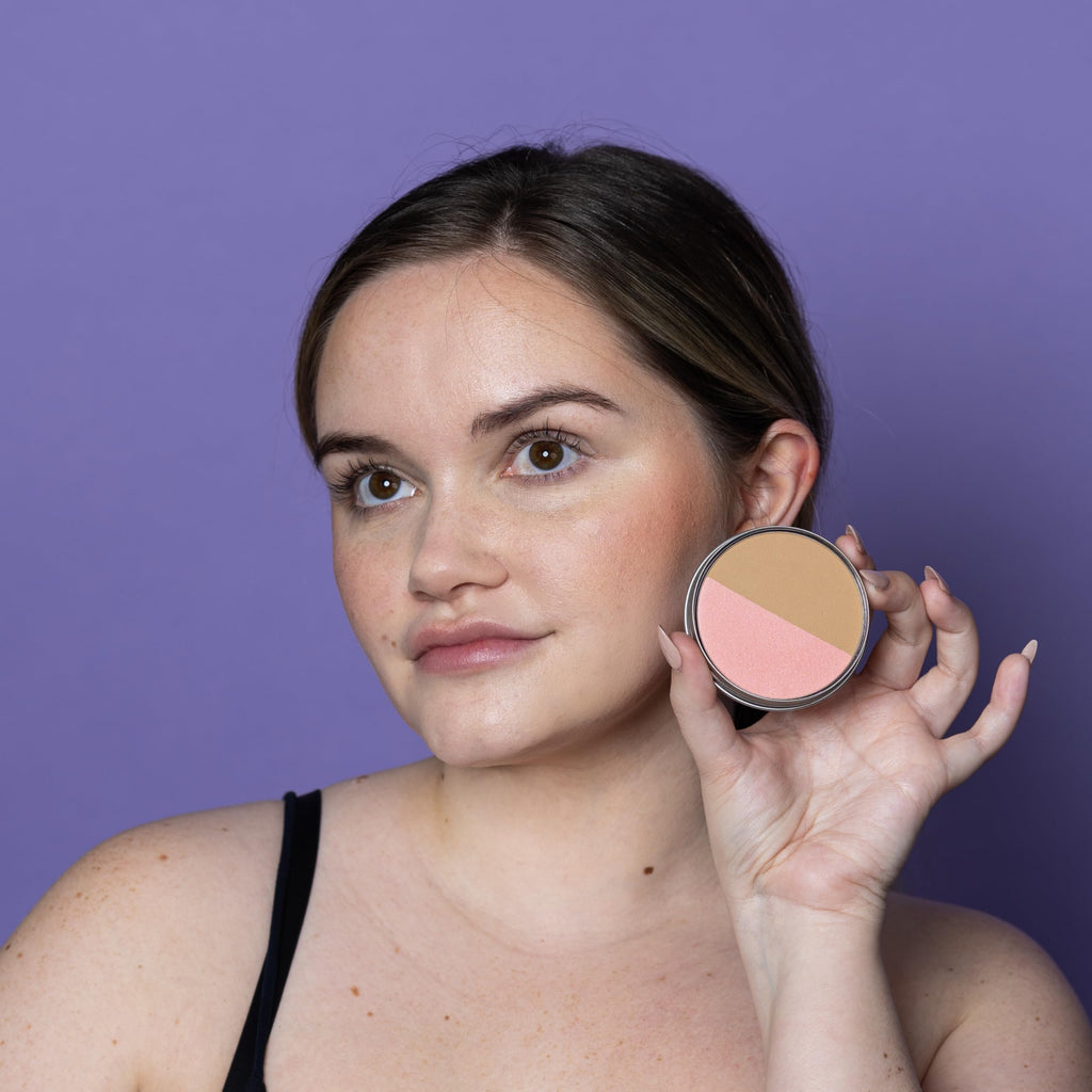 Cheekbone Balance Fair Blush/Bronzer – Talc-Free 2-in-1 Powder with Organic Jojoba Oil | Buildable Soft-Matte Finish