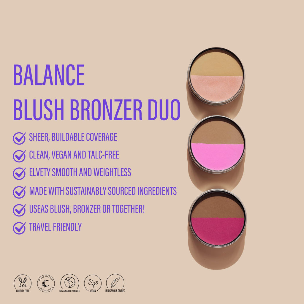 Cheekbone Balance Deep Blush/Bronzer – Talc-Free, Buildable Soft-Matte Finish, Organic Jojoba Oil, Vegan & Cruelty-Free (0.38 oz)