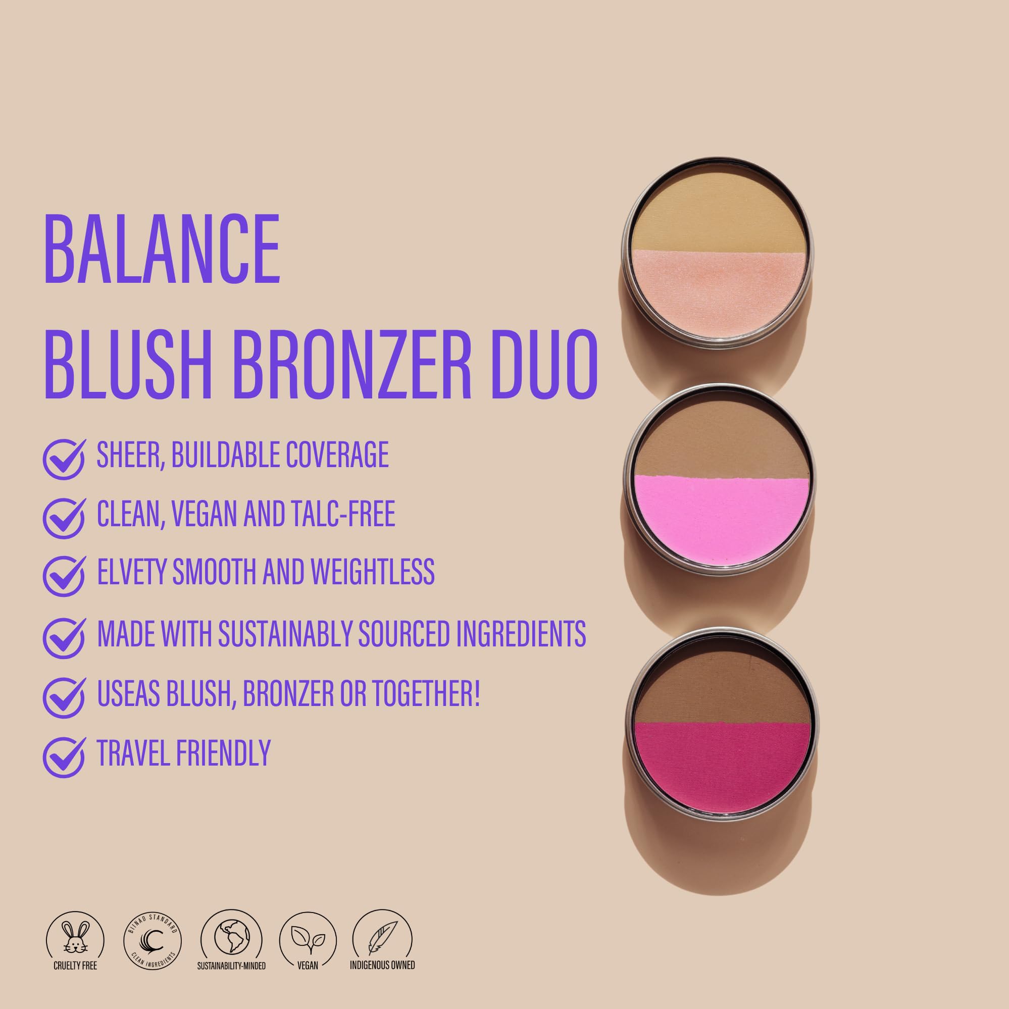Cheekbone Balance Medium Blush/Bronzer – Talc-Free, Soft-Matte Finish, Buildable Color
