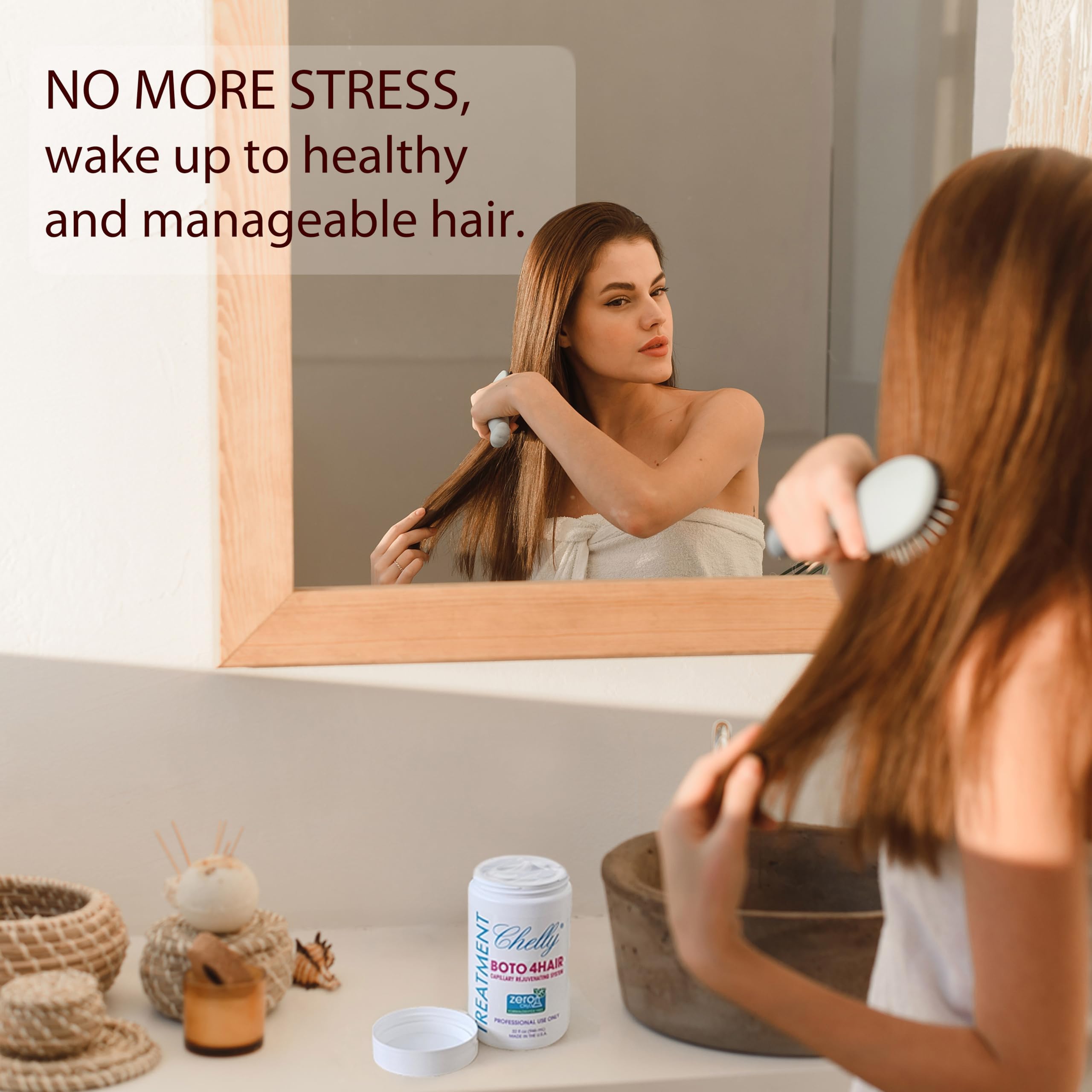 CHELLY Hair Treatment Capillary Rejuvenating System – Formaldehyde-Free Extreme Moisture, 32 oz