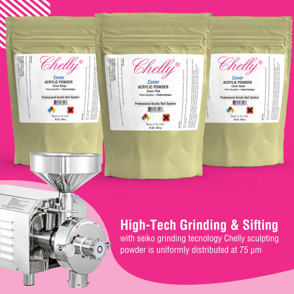 Chelly Superior Sculpting Cover Powder – Nude Acrylic Nail System (Beige Pink) 16 oz