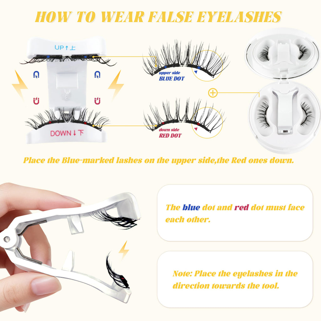 Chensplend Magnetic Eyelashes with Applicator - Upgrade Soft Reusable Lashes (W04)