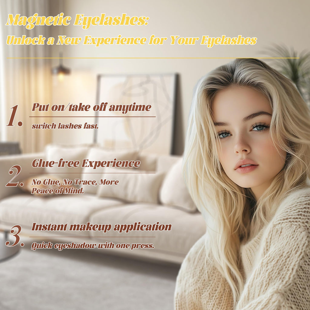 Chensplend Magnetic Eyelashes with Applicator – Feathery, Natural Look, Glue-Free Lashes (M04)
