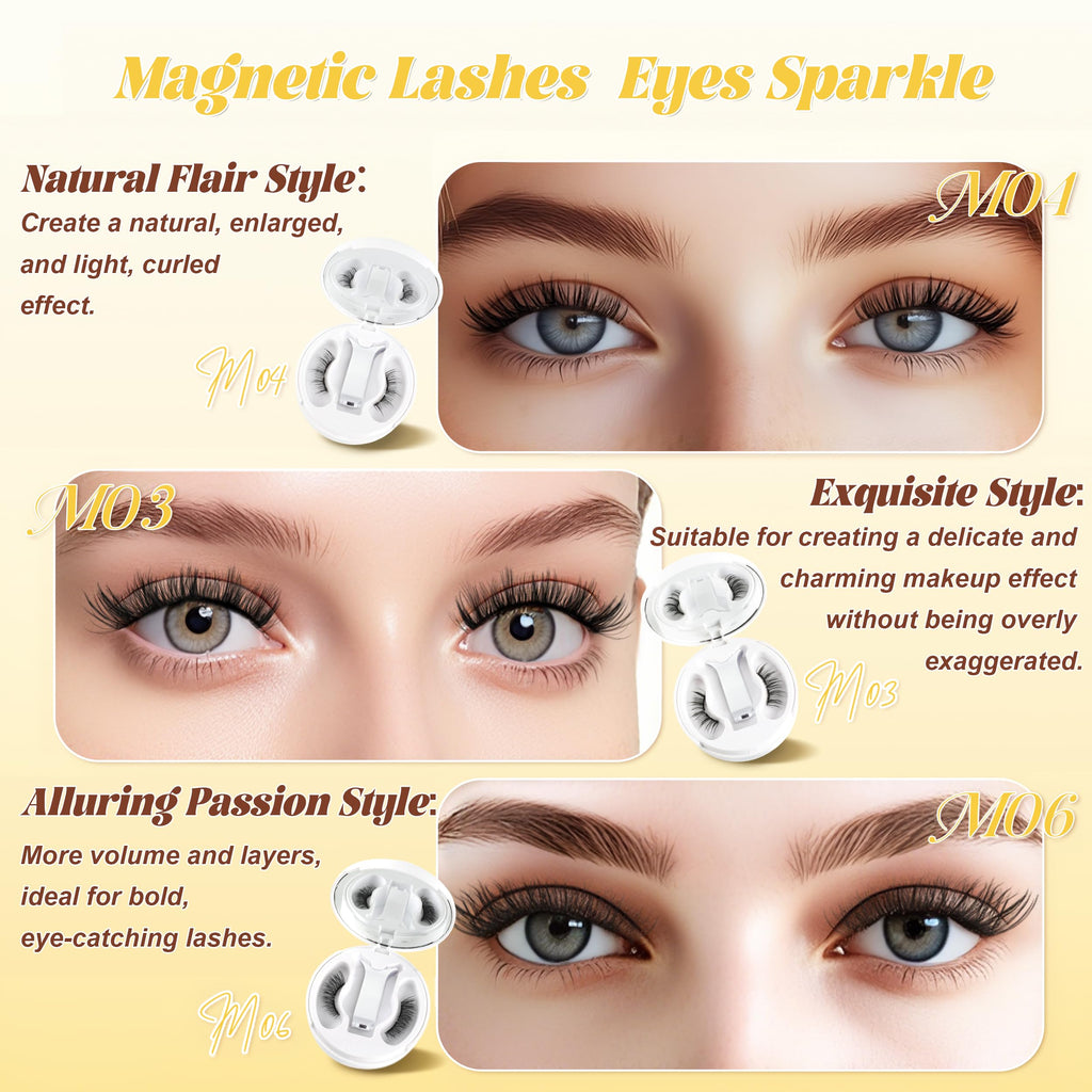 Chensplend Magnetic Eyelashes with Applicator - Upgrade Soft Reusable Lashes (W04)