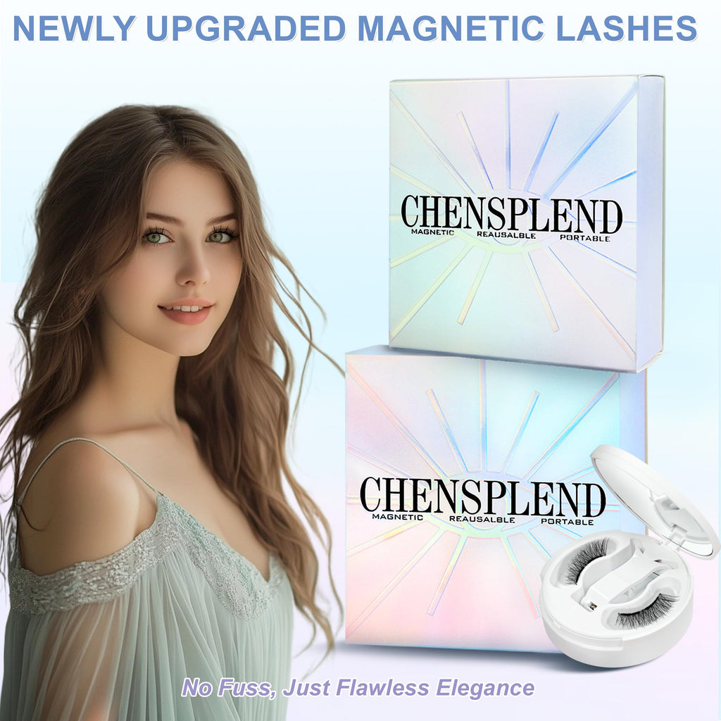 CHENSPLEND Upgrade Magnetic Eyelashes with Applicator – Glue-Free, Lightweight, Eye-Enlarging Set (N02)