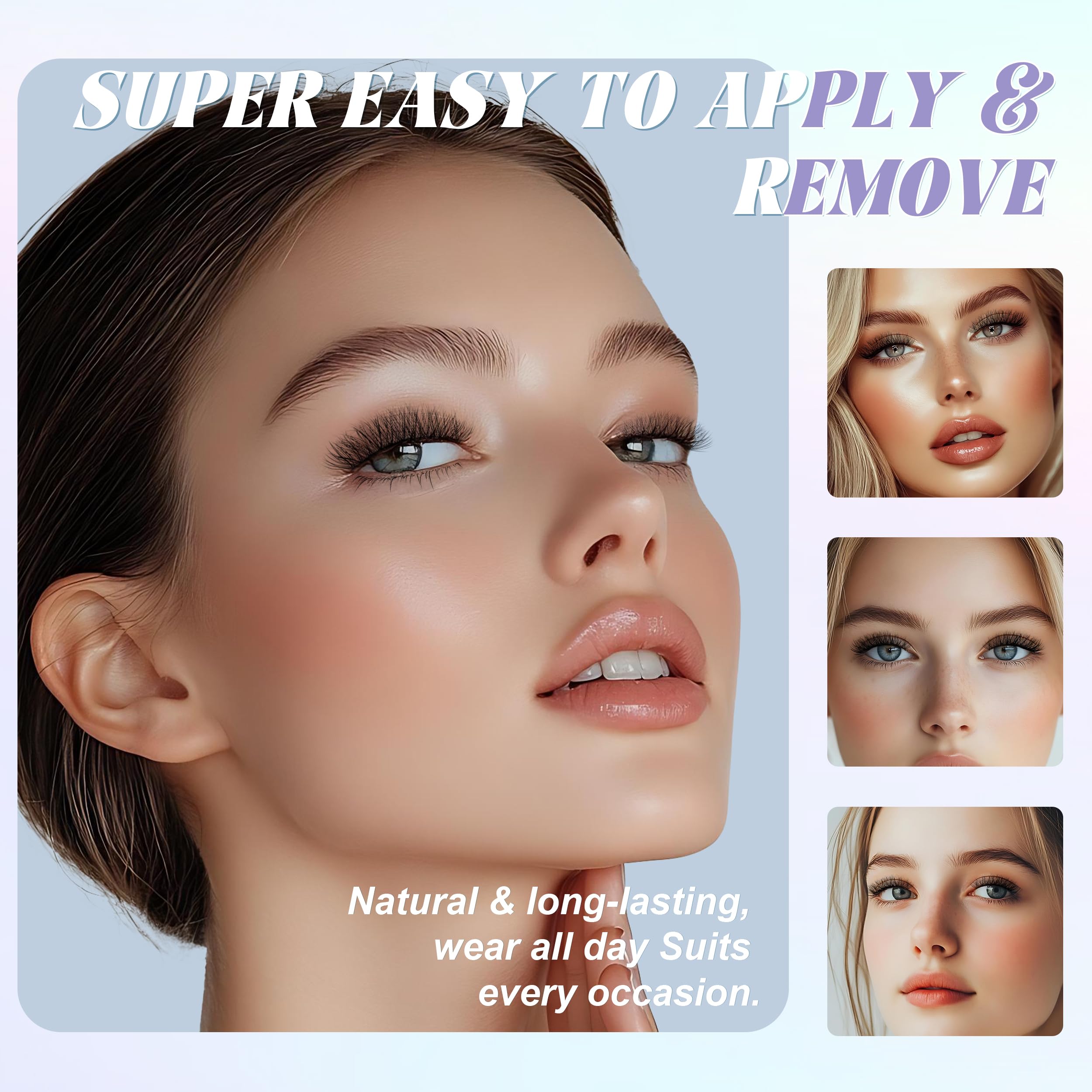 CHENSPLEND Upgrade Magnetic Eyelashes with Applicator – Dynamic Curl, No Glue