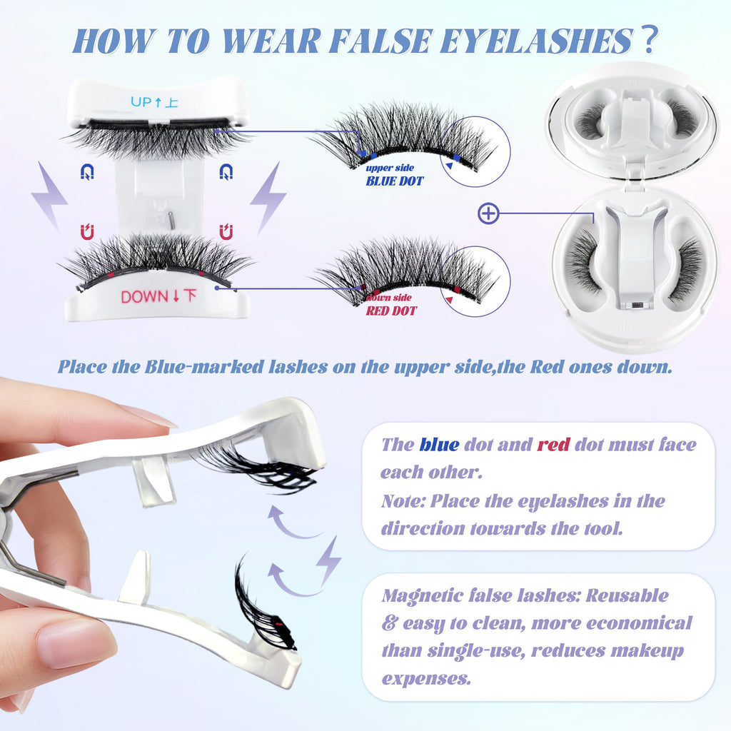 CHENSPLEND Upgrade Magnetic Eyelashes with Applicator – Dynamic Curl, No Glue