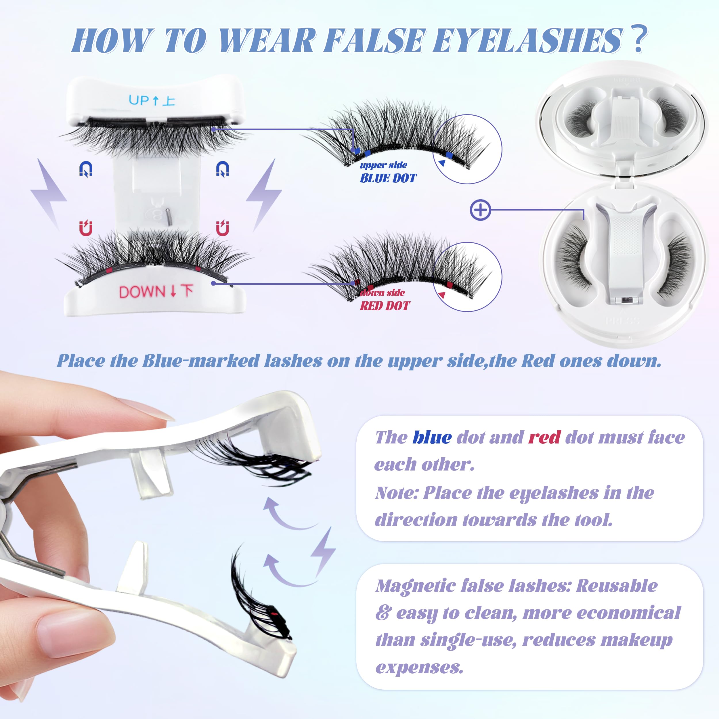 CHENSPLEND Upgrade Magnetic Eyelashes with Applicator – Dynamic Curl, No Glue