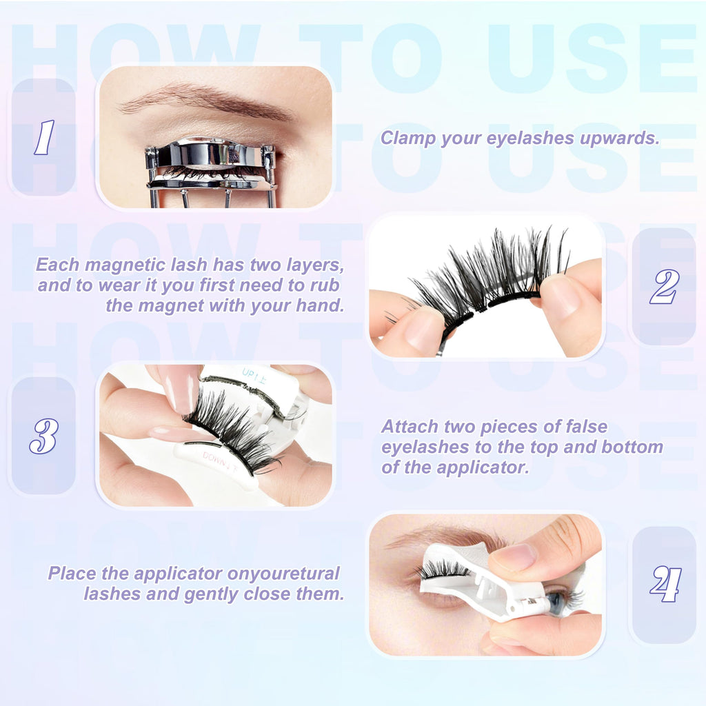 CHENSPLEND Upgrade Magnetic Eyelashes with Applicator – Glue-Free, Lightweight, Eye-Enlarging Set (N02)