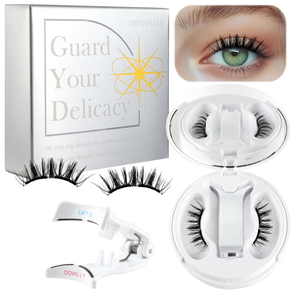Chensplend Magnetic Eyelashes with Applicator – Feathery, Glue-Free, Easy Wear Kit