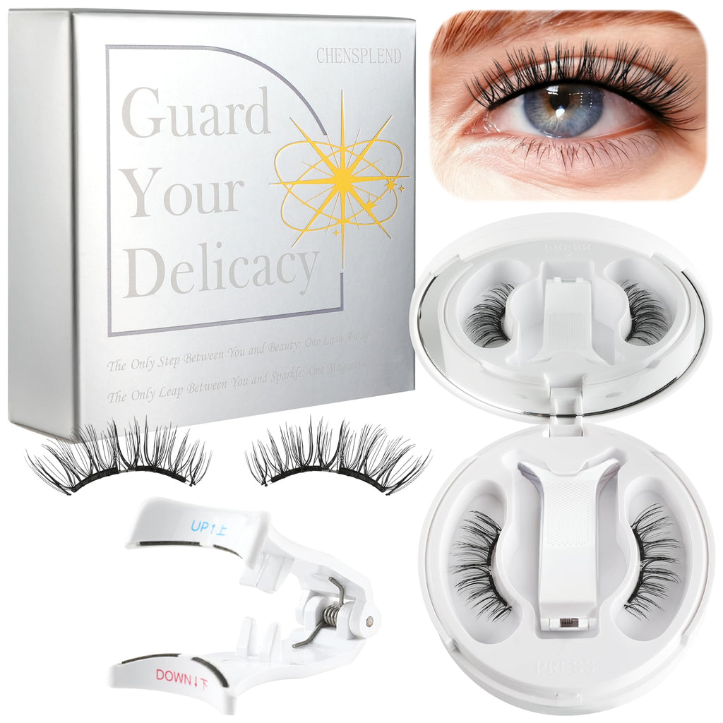 CHENSPLEND Magnetic Eyelashes with Applicator – Feathery, Natural Look, No Glue Needed (W02)