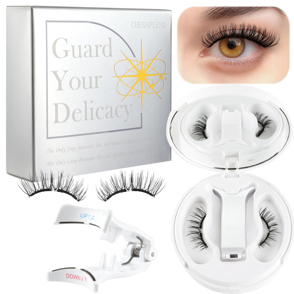 Chensplend Magnetic Eyelashes with Applicator - Upgrade Soft Reusable Lashes (W04)