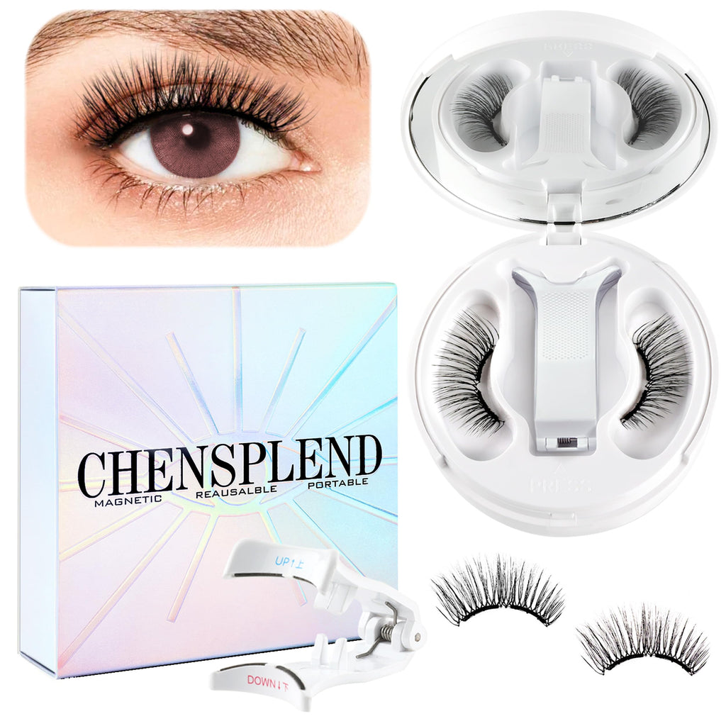 CHENSPLEND Upgrade Magnetic Eyelashes with Applicator - Natural Slim & Thick Style (N04)