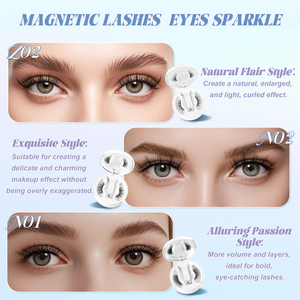 CHENSPLEND Upgrade Magnetic Eyelashes with Applicator - Natural Slim & Thick Style (N04)