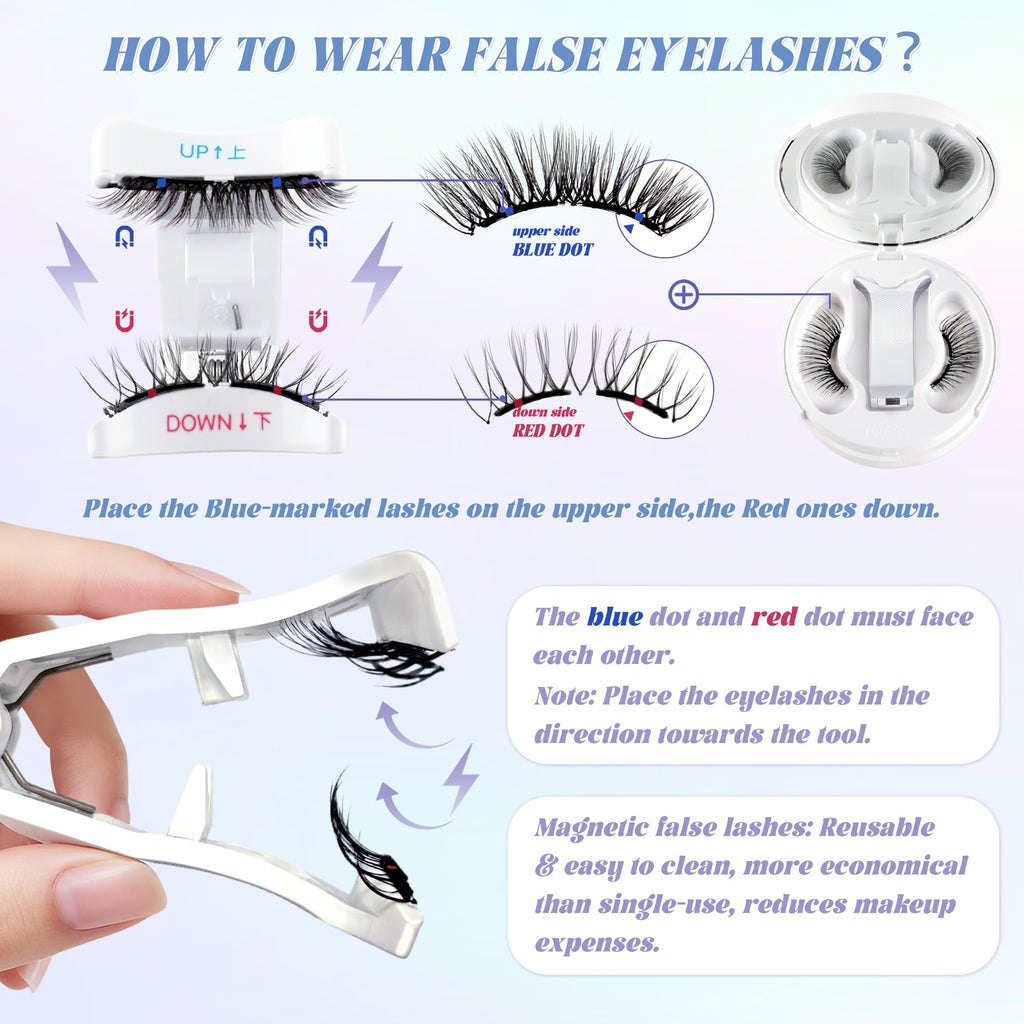 CHENSPLEND Upgrade Magnetic Eyelashes with Applicator - Natural Slim & Thick Style (N04)
