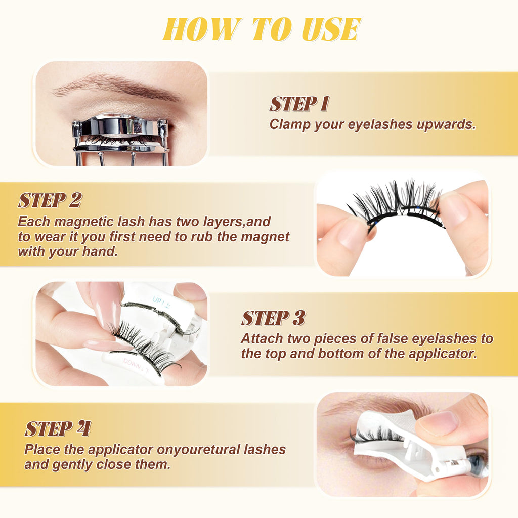 Chensplend Magnetic Eyelashes with Applicator - Upgrade Soft Reusable Lashes (W04)