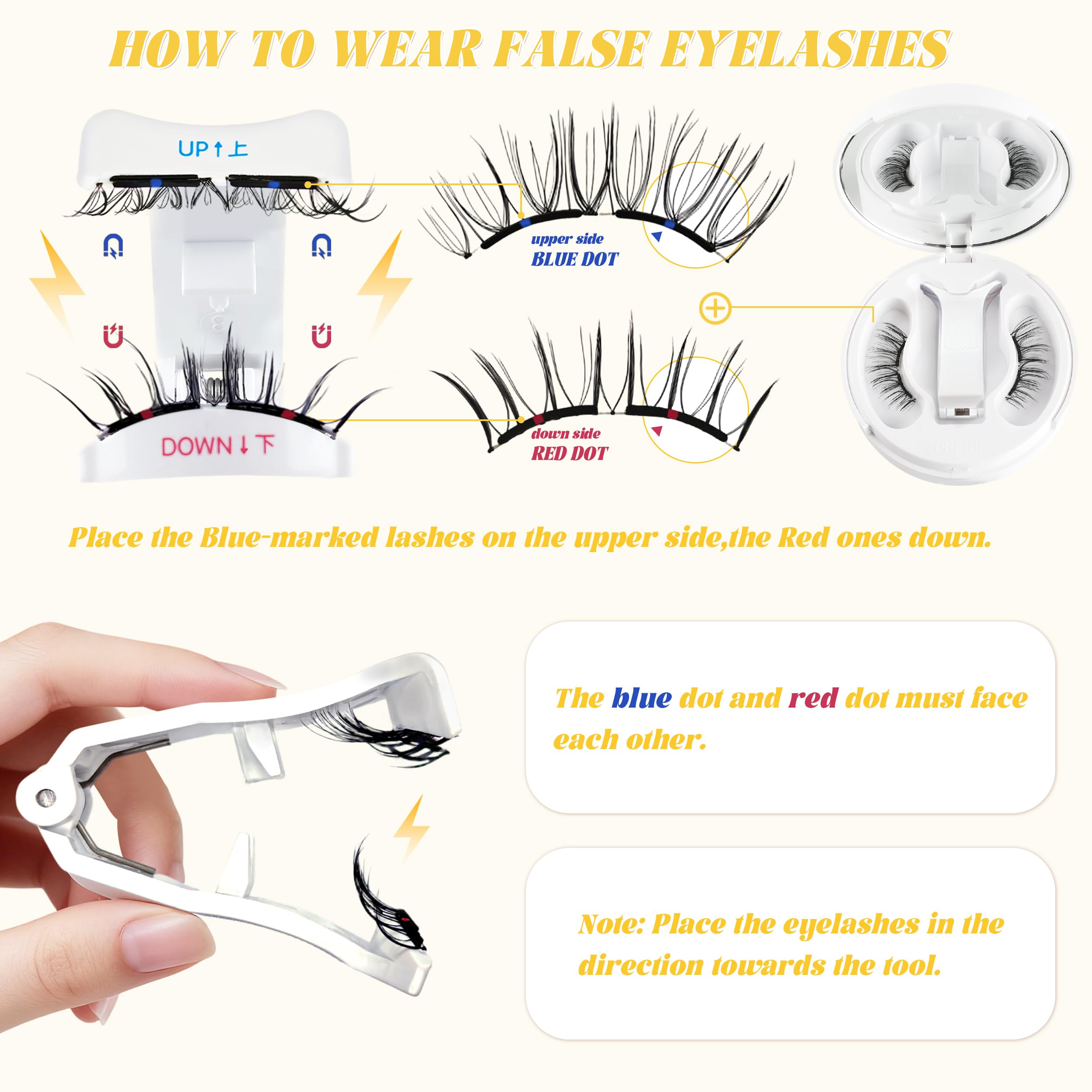 CHENSPLEND Magnetic Eyelashes with Applicator – Feathery, Natural Look, No Glue Needed (W02)