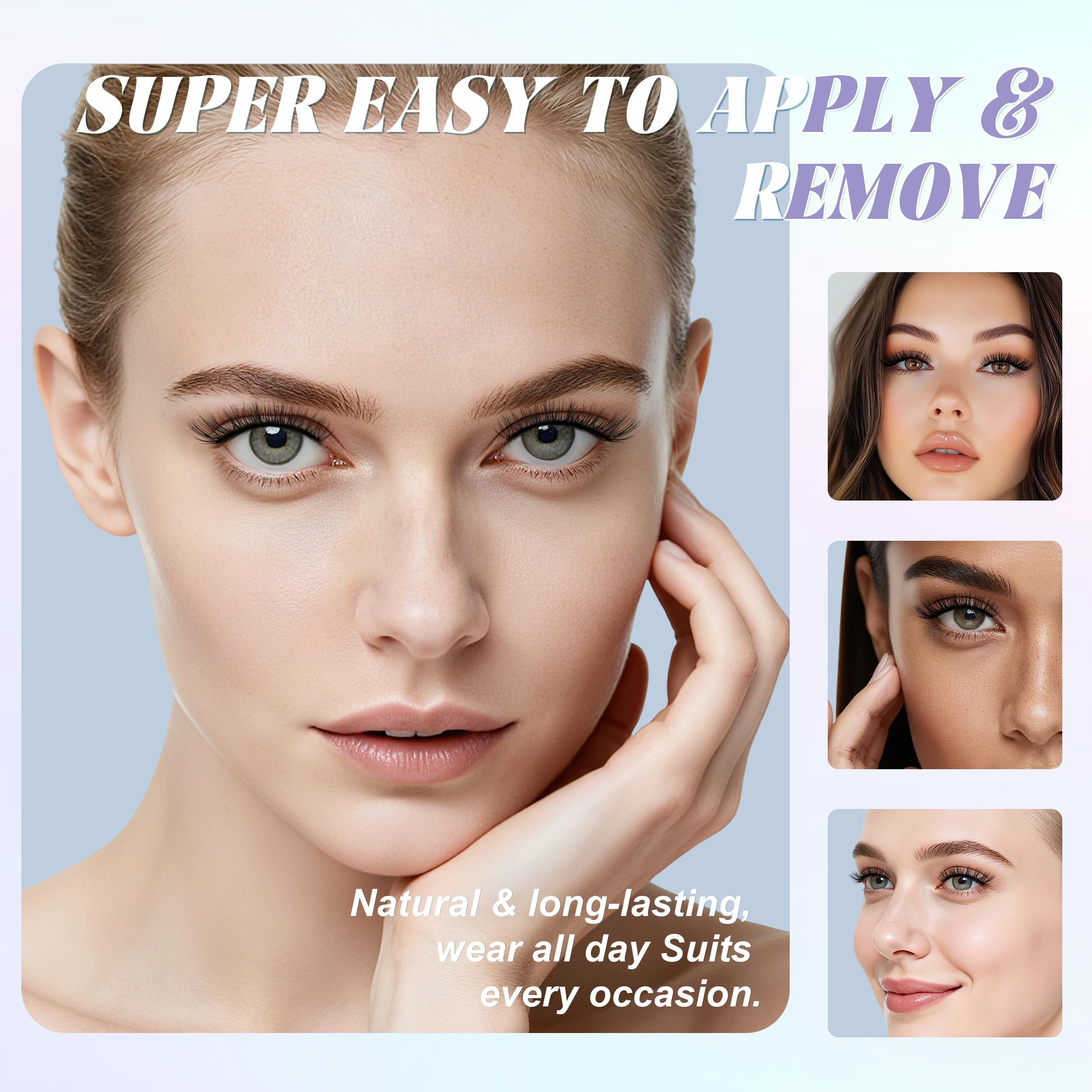 Chensplend Upgrade Magnetic Eyelashes with Applicator – Feathery Light Style, Glue-Free, Natural Look