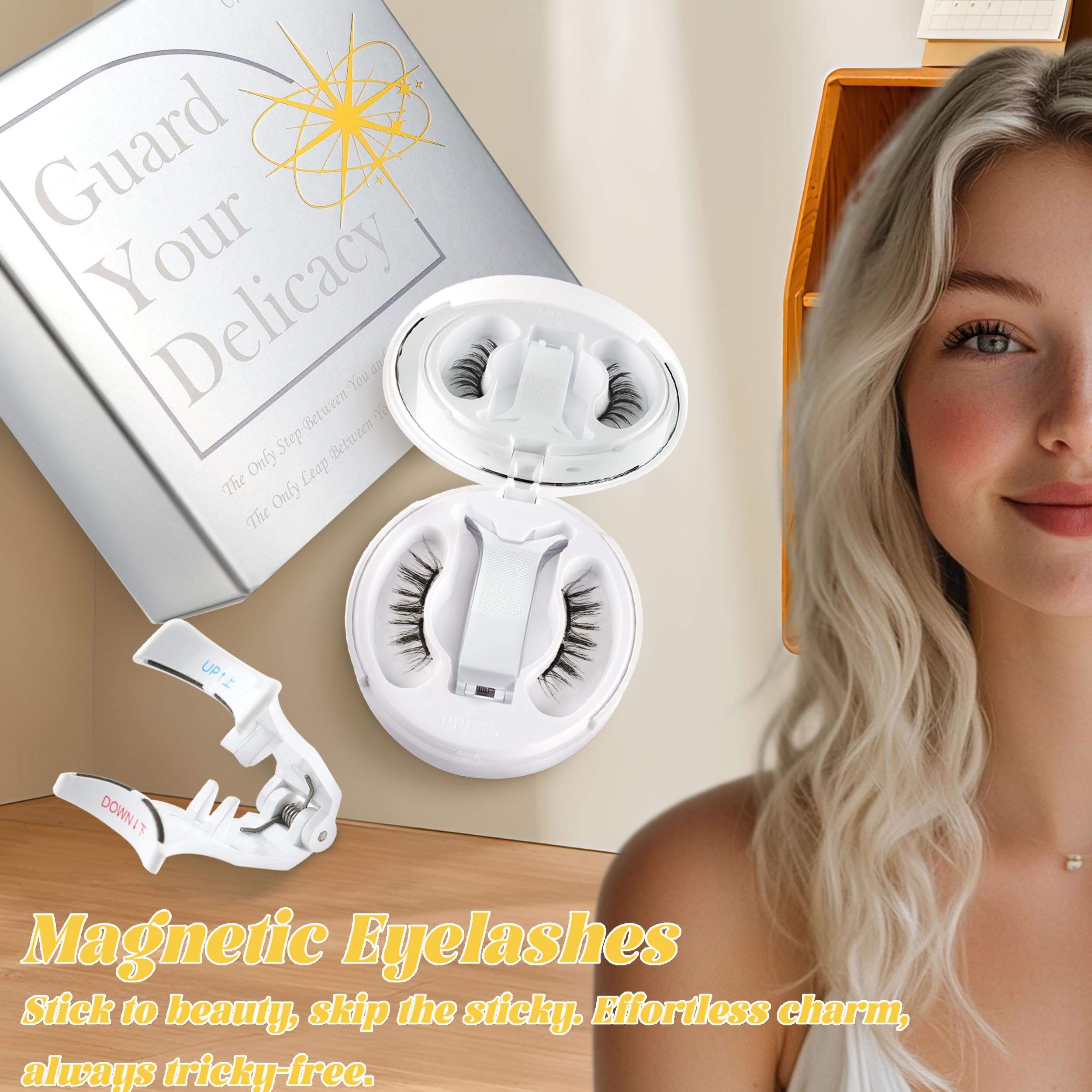 Chensplend Magnetic Eyelashes with Applicator – Feathery, Glue-Free, Easy Wear Kit