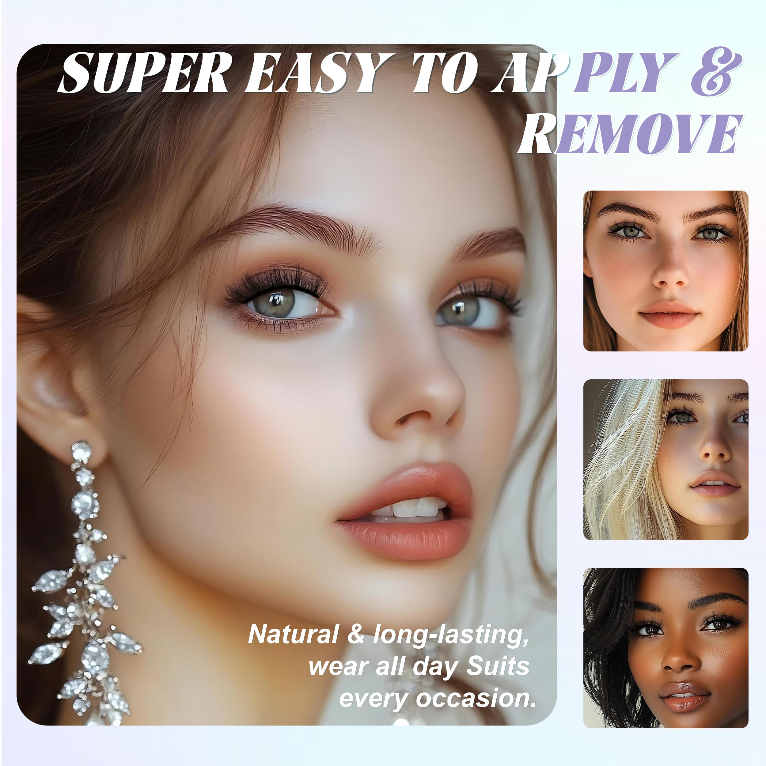 CHENSPLEND Upgrade Magnetic Eyelashes with Applicator – Glue-Free, Lightweight, Eye-Enlarging Set (N02)