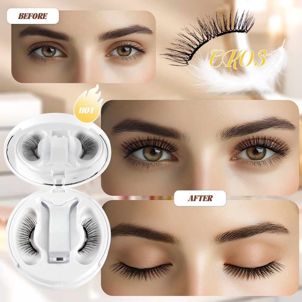 CHENSPLEND Magnetic Eyelashes with Applicator CK03 – Cat Eye Style, Reusable Lashes, No Glue Needed