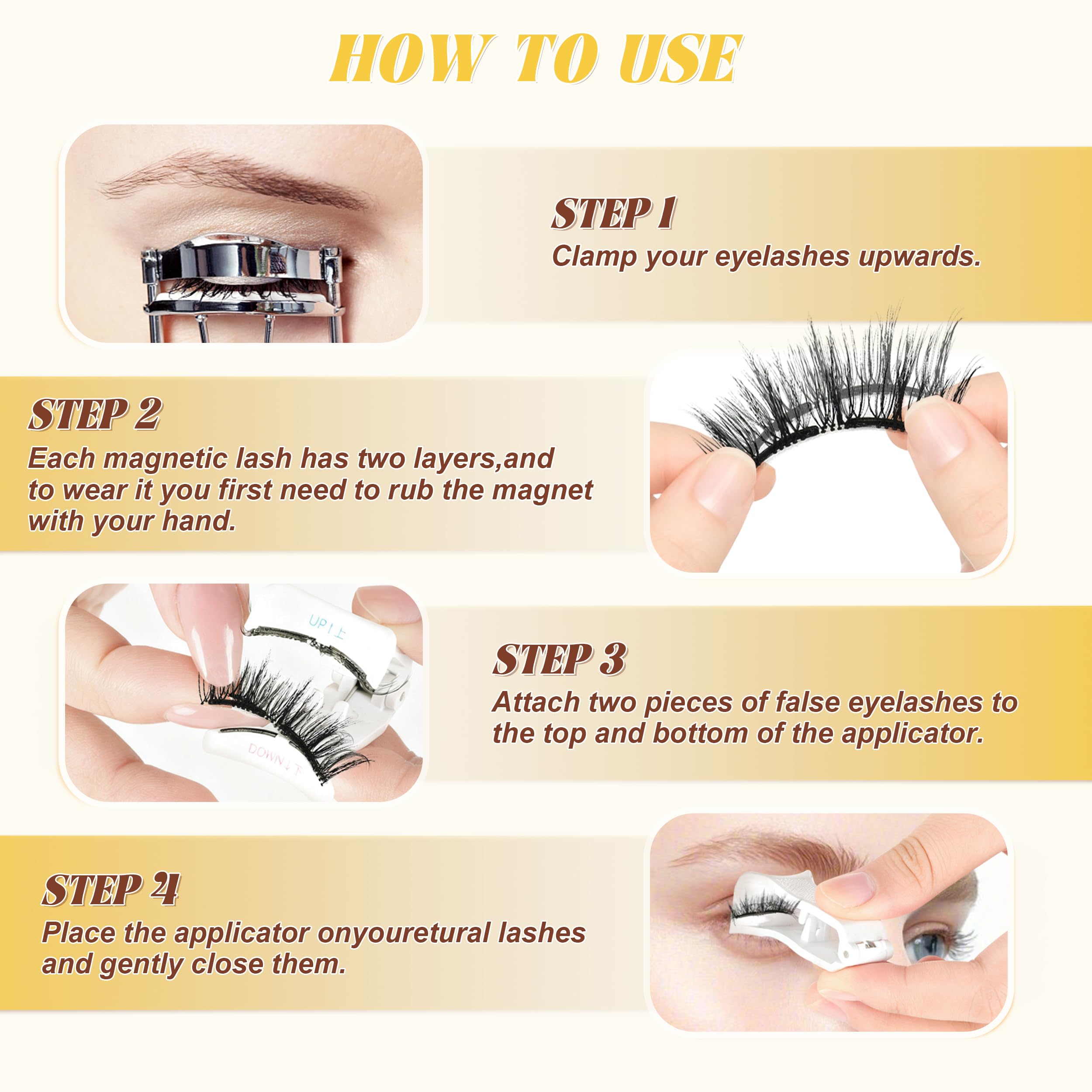 Chensplend Magnetic Eyelashes with Applicator – Feathery, Natural Look, Glue-Free Lashes (M04)