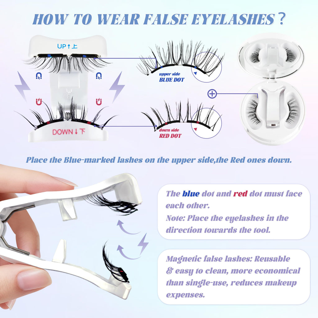 Chensplend Upgrade Magnetic Eyelashes with Applicator – Feathery Light Style, Glue-Free, Natural Look