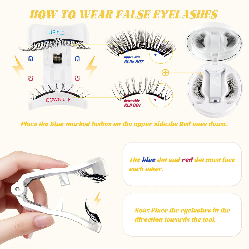 CHENSPLEND Magnetic Eyelashes with Applicator CK03 – Cat Eye Style, Reusable Lashes, No Glue Needed