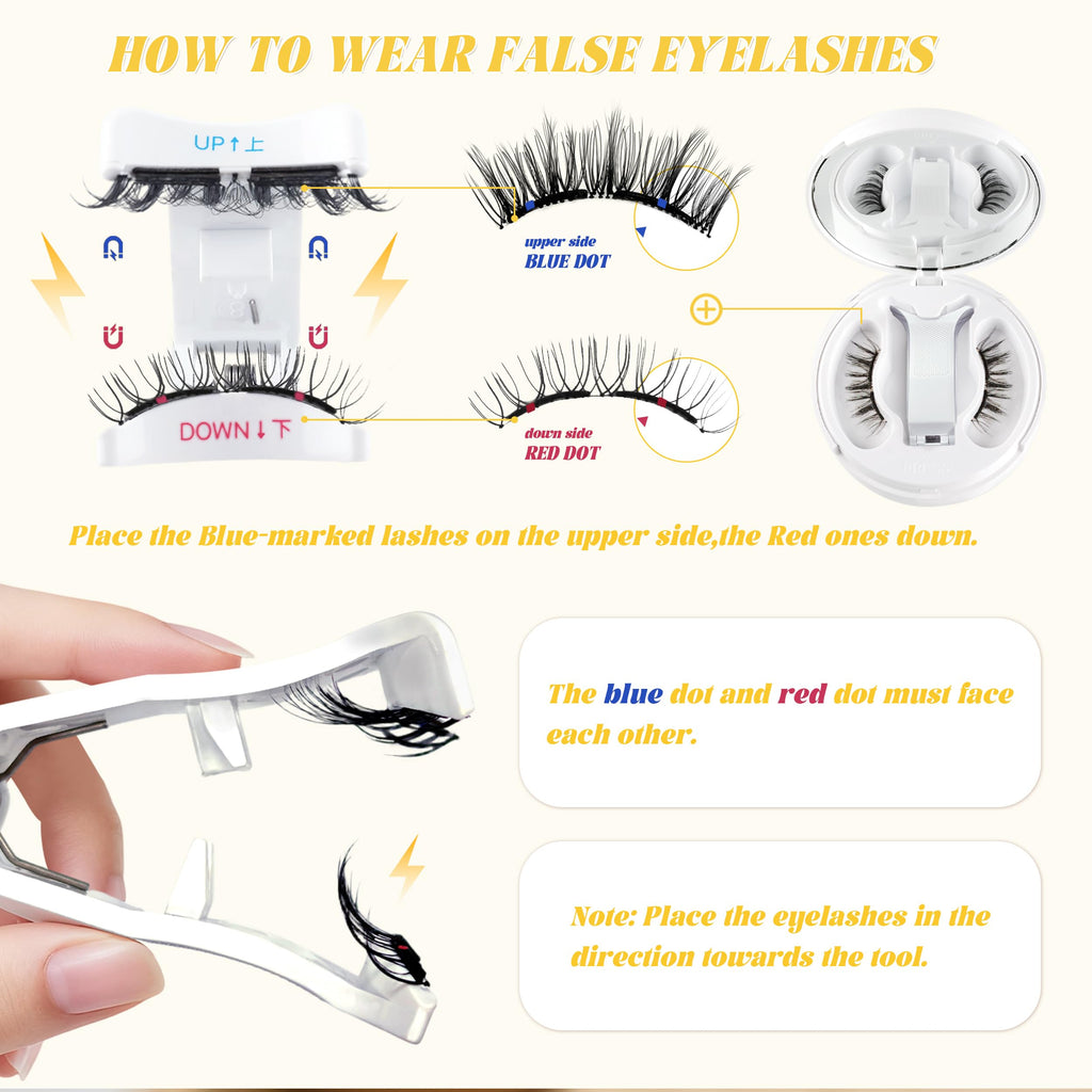 Chensplend Magnetic Eyelashes with Applicator – Feathery, Glue-Free, Easy Wear Kit