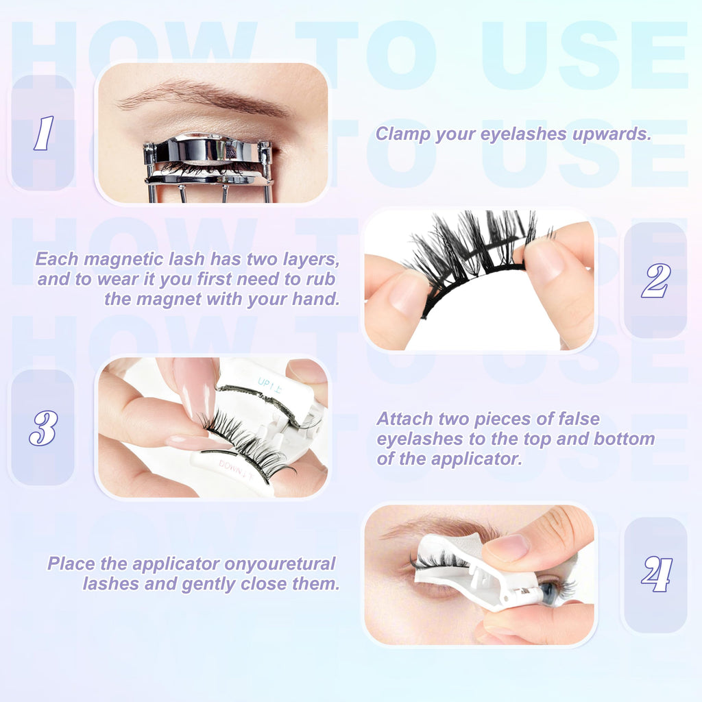 CHENSPLEND Upgrade Magnetic Eyelashes with Applicator – Natural Style, No Glue Needed