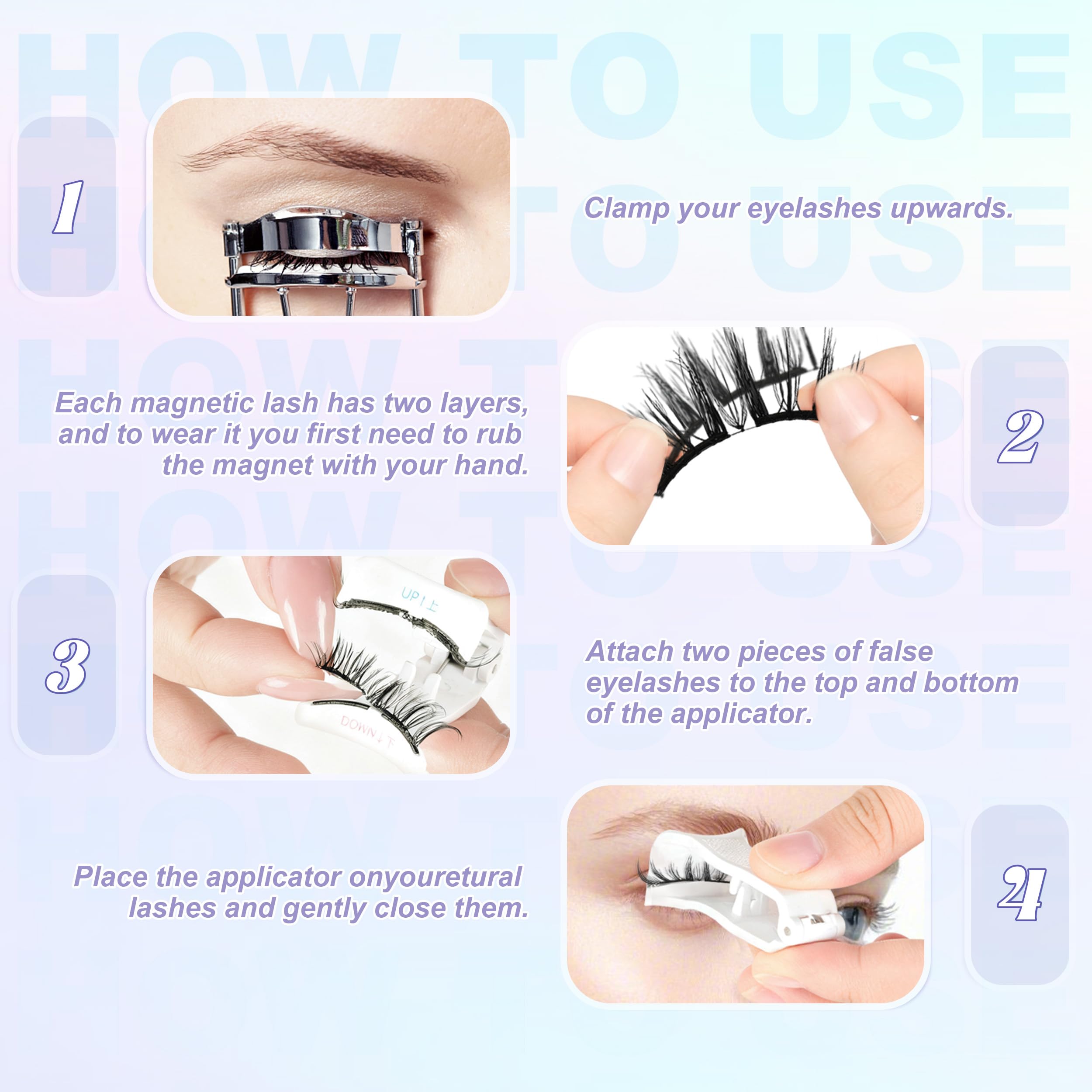 CHENSPLEND Upgrade Magnetic Eyelashes with Applicator – Natural Style, No Glue Needed