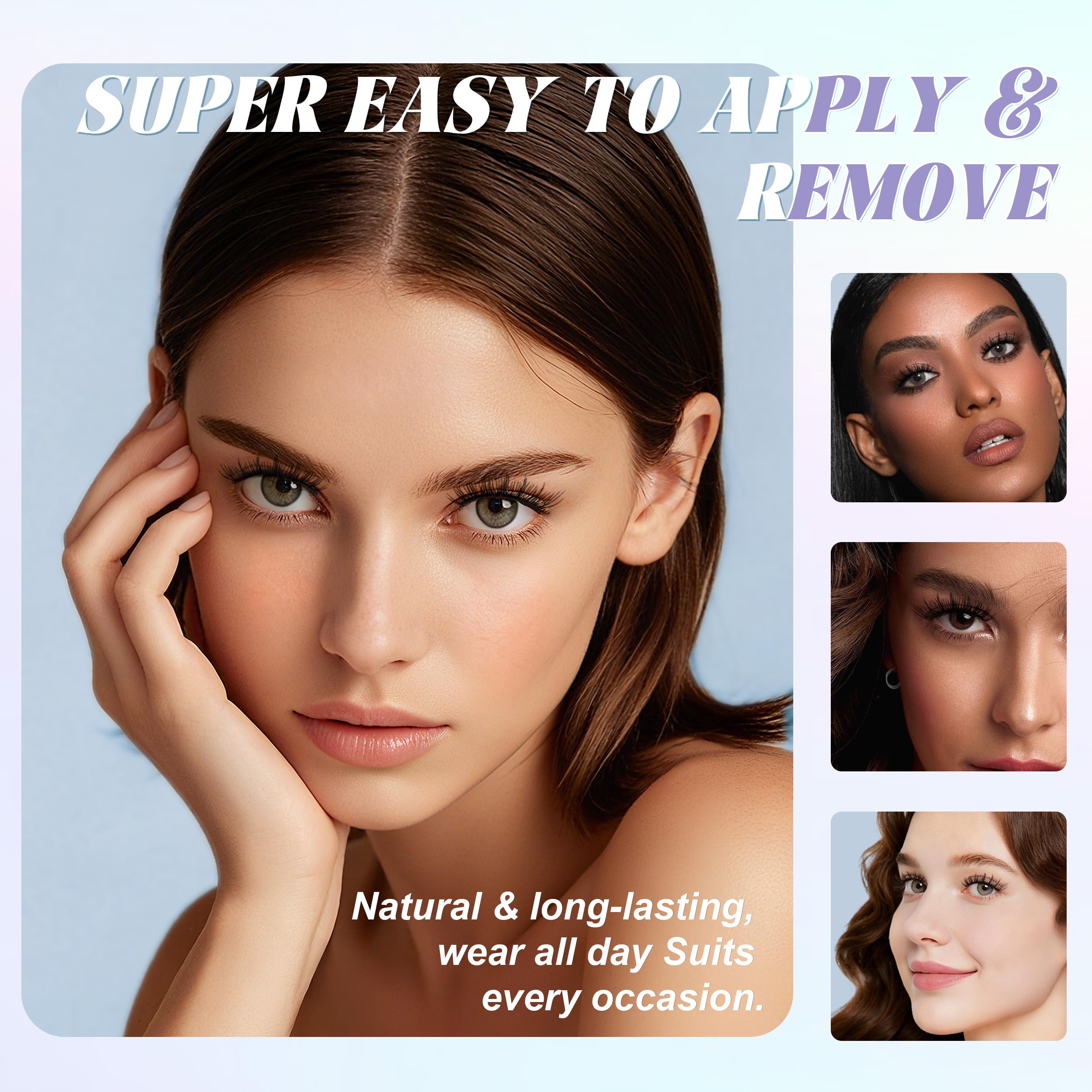 CHENSPLEND Upgrade Magnetic Eyelashes with Applicator – Natural Style, No Glue Needed