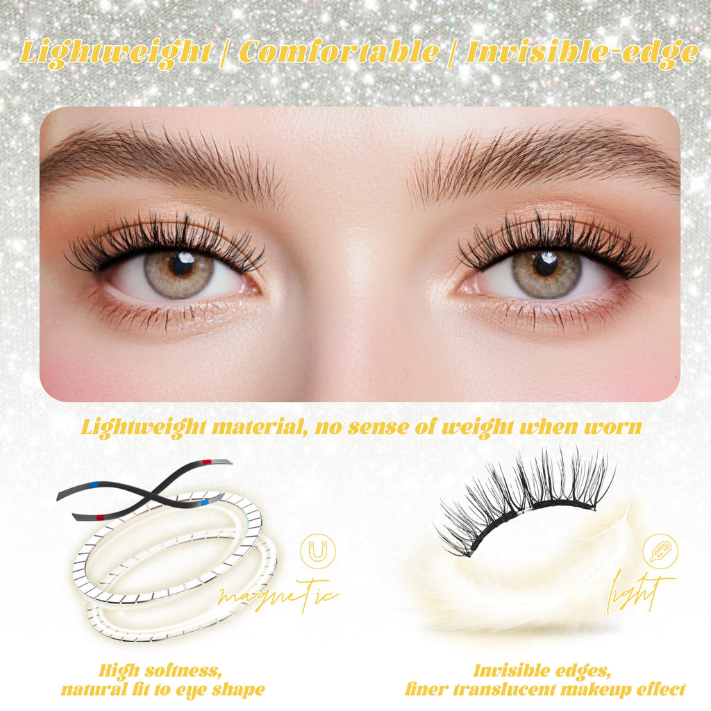 Chensplend Magnetic Eyelashes with Applicator - Upgrade Soft Reusable Lashes (W04)